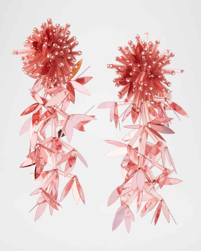 Leaf Tassel Dangle Earrings